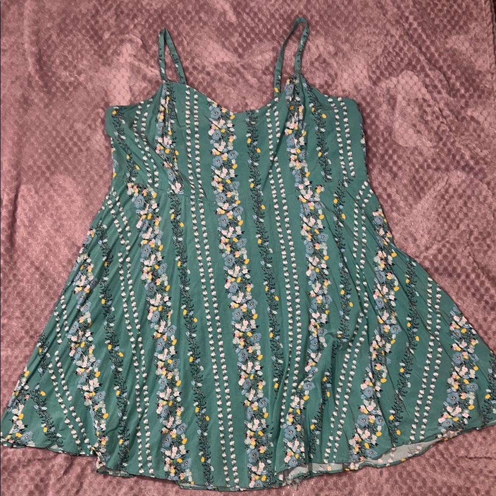 Floral Green Women's Dress